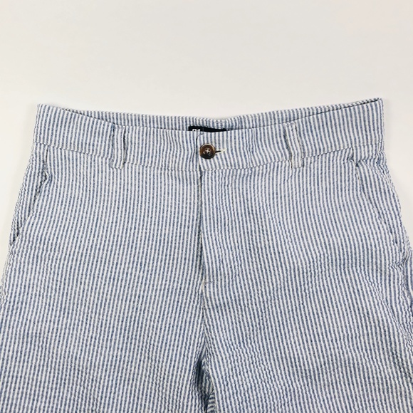 Le 31 Men's Seersucker Shorts, Blue & White, Size 32 - Picture 2 of 3